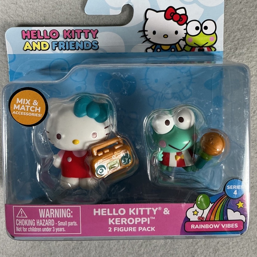 Hello Kitty & Keroppi Rainbow Vibes Series 4 2 Figure Pack Sanrio Jazwares NIB